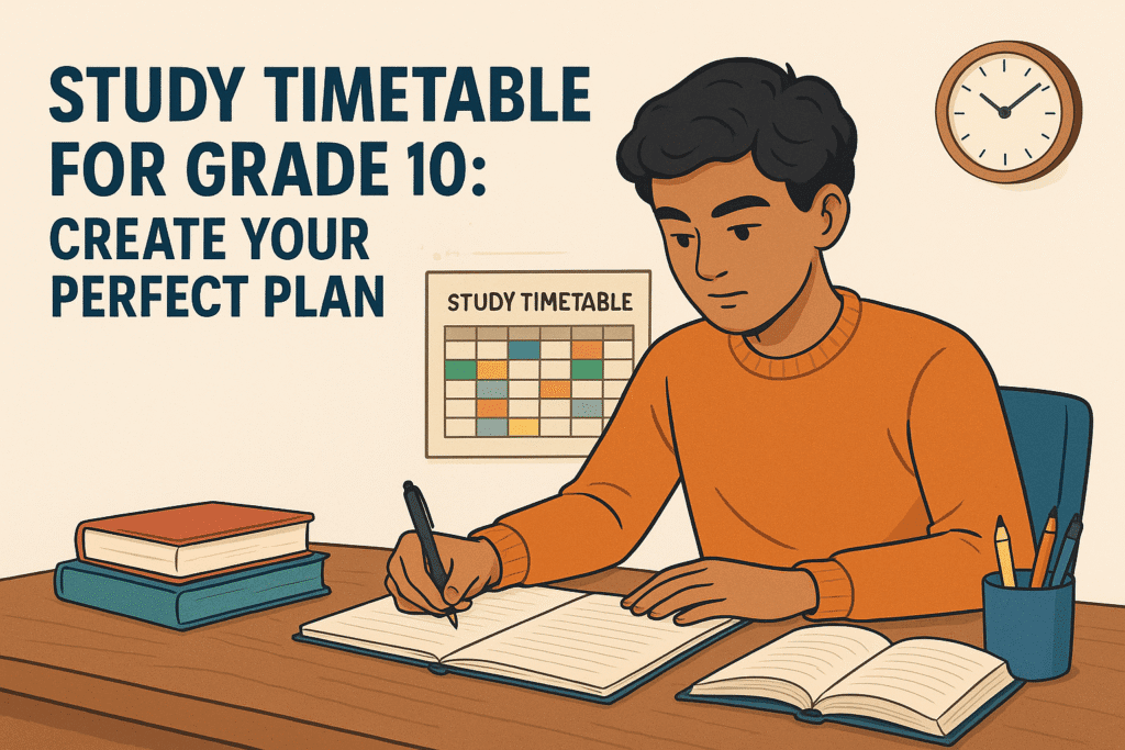 how to make a study timetable for grade 10